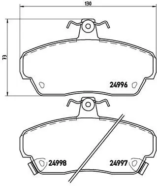 Handler.Part Brake pad set, disc brake BREMBO P52020 1