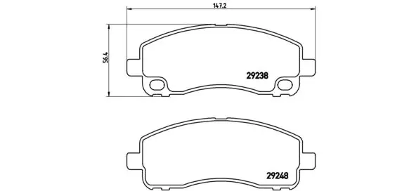 Handler.Part Brake pad set, disc brake BREMBO P54042 1