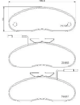 Handler.Part Brake pad set, disc brake BREMBO P56019 1