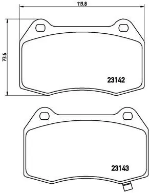 Handler.Part Brake pad set, disc brake BREMBO P56047 1