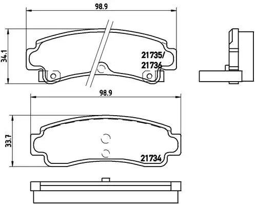 Handler.Part Brake pad set, disc brake BREMBO P56063 1