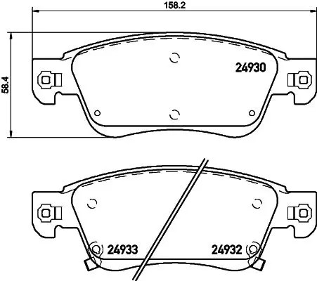 Handler.Part Brake pad set, disc brake BREMBO P56080 1