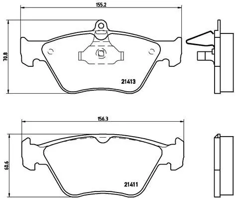 Handler.Part Brake pad set, disc brake BREMBO P59019 1