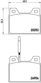 Handler.Part Brake pad set, disc brake BREMBO P61005 1