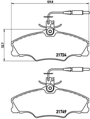 Handler.Part Brake pad set, disc brake BREMBO P61056 1