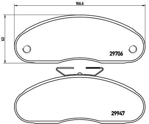 Handler.Part Brake pad set, disc brake BREMBO P68013 1