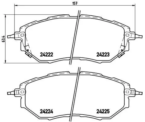 Handler.Part Brake pad set, disc brake BREMBO P78017 1