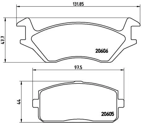 Handler.Part Brake pad set, disc brake BREMBO P83004 1