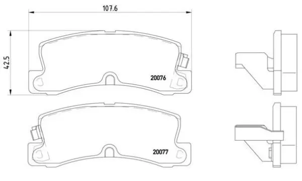 Handler.Part Brake pad set, disc brake BREMBO P83017 1