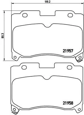 Handler.Part Brake pad set, disc brake BREMBO P83090 1