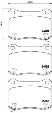 Handler.Part Brake pad set, disc brake BREMBO P83134 1