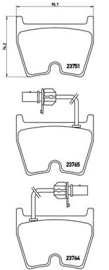 Handler.Part Brake pad set, disc brake BREMBO P85078 1