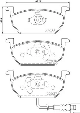 Handler.Part Brake pad set, disc brake BREMBO P85137 1