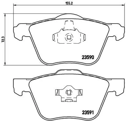 Handler.Part Brake pad set, disc brake BREMBO P86022 1