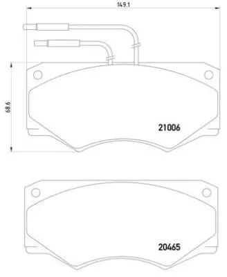 Handler.Part Brake pad set, disc brake BREMBO PA6002 1