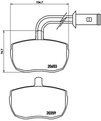 Handler.Part Brake pad set, disc brake BREMBO PA6010 1