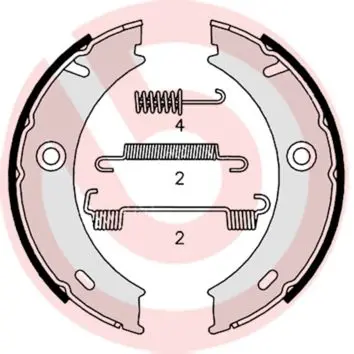 Handler.Part Brake shoe set, parking brake BREMBO S50512 1