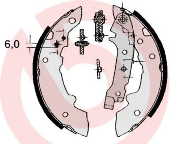 Handler.Part Brake shoe set BREMBO S68508 1