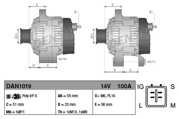 Handler.Part Alternator Denso DAN1019 3