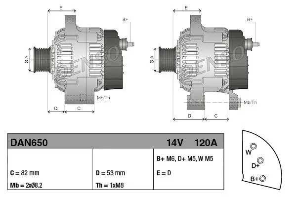 Handler.Part Alternator Denso DAN650 4