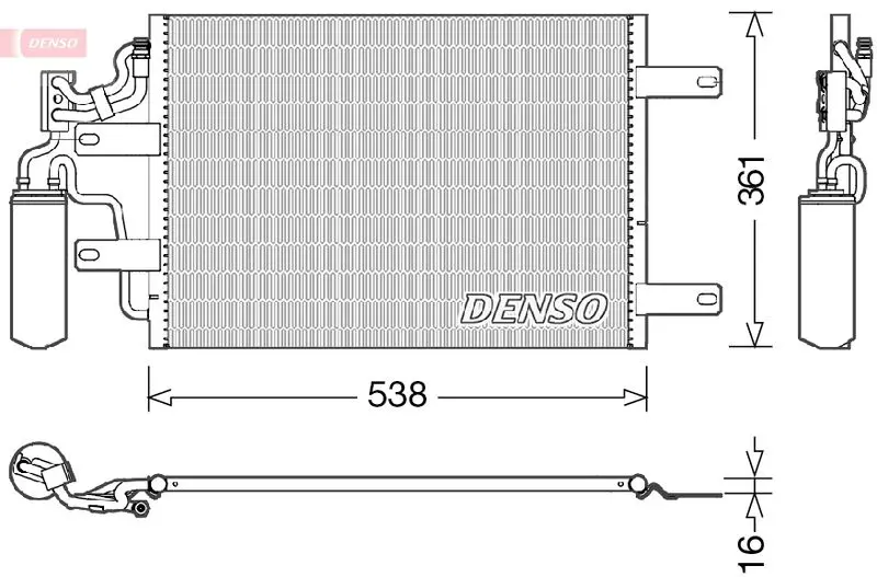 Handler.Part Condenser, air conditioning Denso DCN20025 1