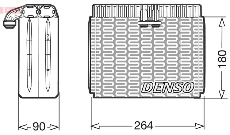 Handler.Part Evaporator, air conditioning Denso DEV01010 1