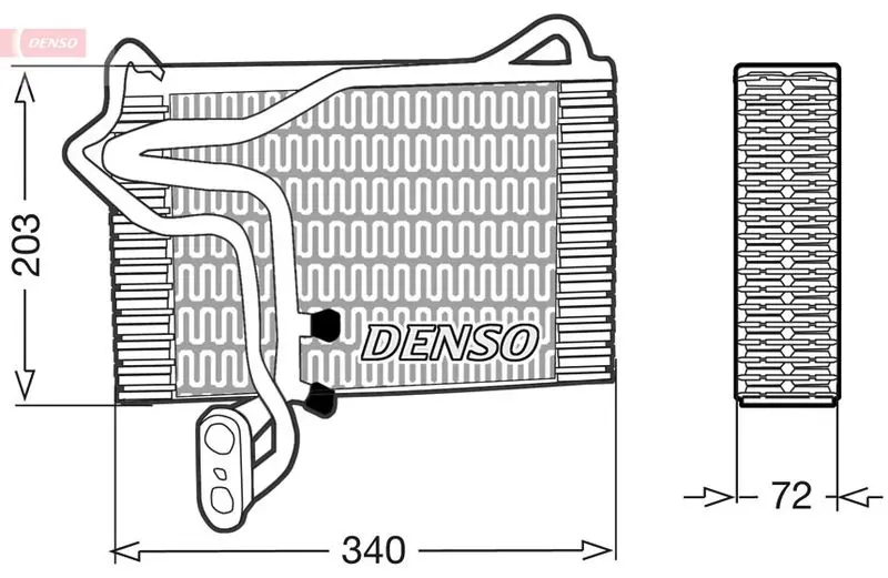 Handler.Part Evaporator, air conditioning Denso DEV02001 1