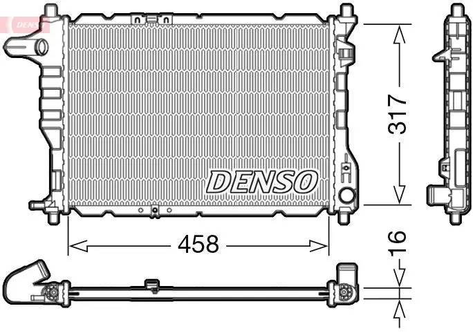 Handler.Part Radiator, engine cooling Denso DRM08005 1