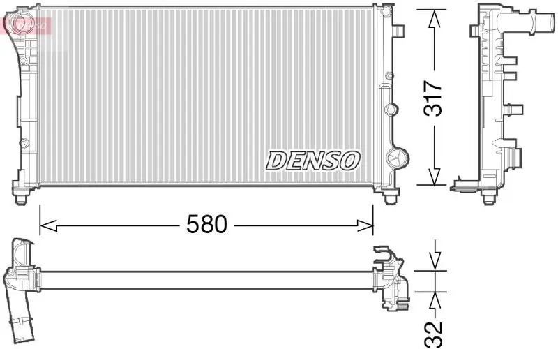 Handler.Part Radiator, engine cooling Denso DRM09089 1