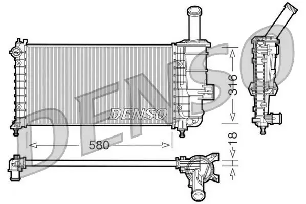 Handler.Part Radiator, engine cooling Denso DRM09100 1