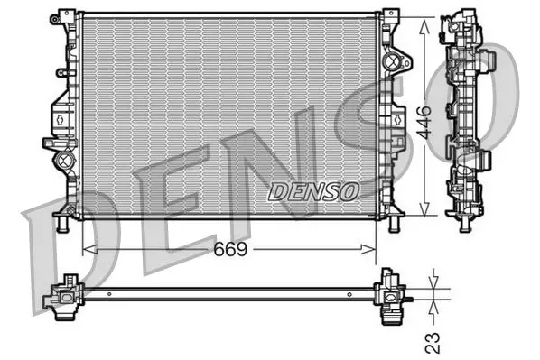 Handler.Part Radiator, engine cooling Denso DRM10077 1