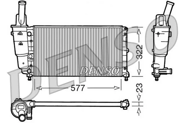 Handler.Part Radiator, engine cooling Denso DRM13004 1