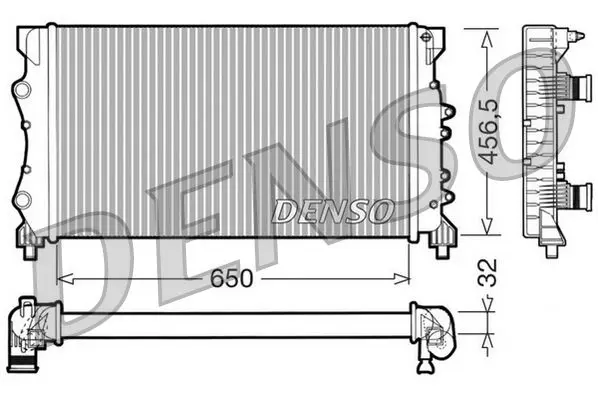 Handler.Part Radiator, engine cooling Denso DRM23024 1