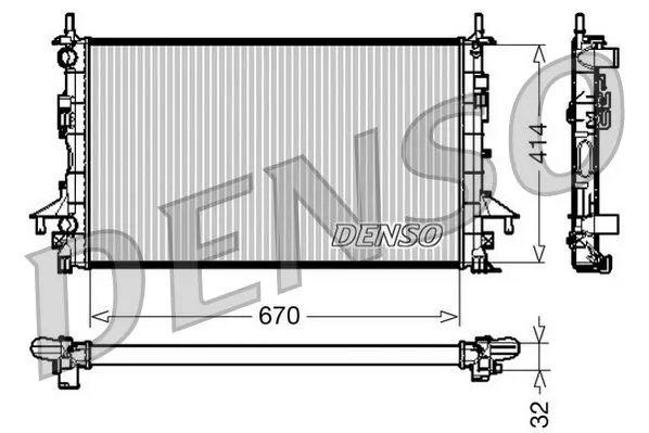 Handler.Part Radiator, engine cooling Denso DRM23084 1