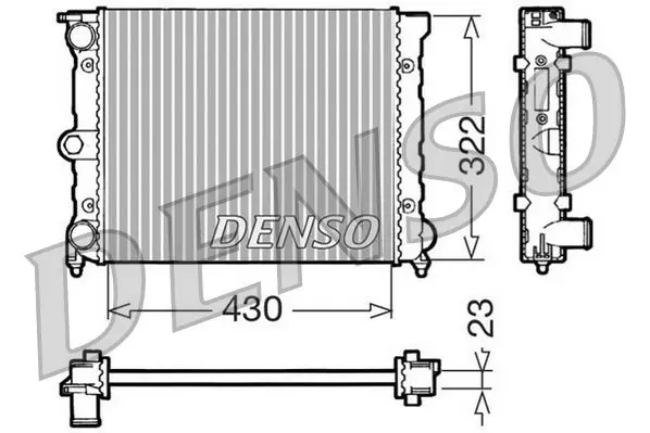 Handler.Part Radiator, engine cooling Denso DRM32022 1