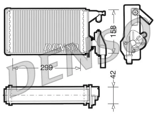 Handler.Part Heat exchanger, interior heating Denso DRR12002 1