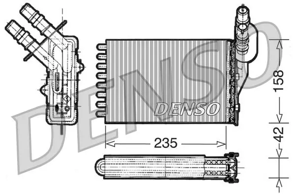 Handler.Part Heat exchanger, interior heating Denso DRR23001 1