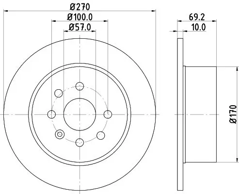 Handler.Part Brake disc MINTEX MDC1057 1