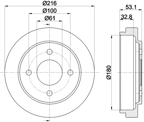 Handler.Part Brake drum MINTEX MBD049 1