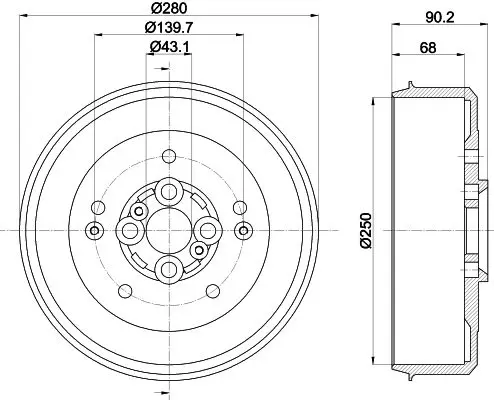 Handler.Part Brake drum MINTEX MBD278 1