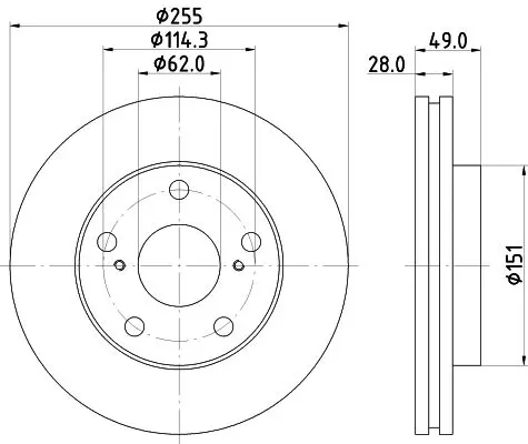 Handler.Part Brake disc MINTEX MDC1015 1