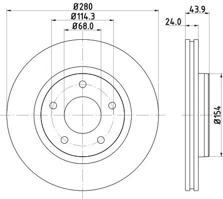 Handler.Part Brake disc MINTEX MDC2280 1