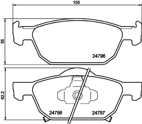 Handler.Part Brake pad set, disc brake MINTEX MDB2955 1