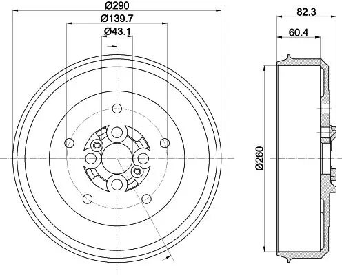 Handler.Part Brake drum MINTEX MBD360 1