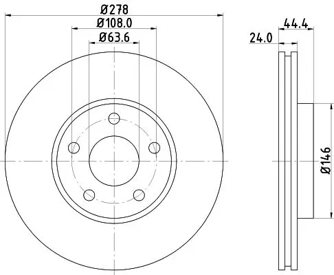 Handler.Part Brake disc MINTEX MDC1556C 1