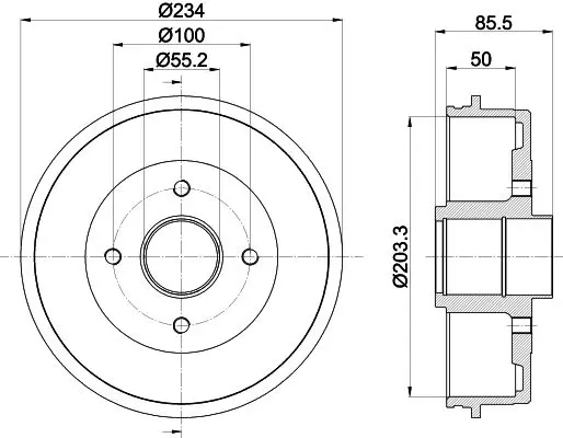 Handler.Part Brake drum MINTEX MBD309 1