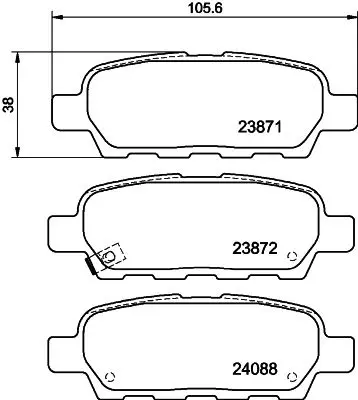 Handler.Part Brake pad set, disc brake MINTEX MDB2261 1