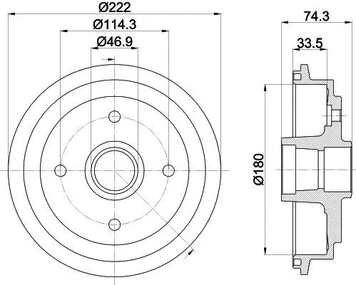 Handler.Part Brake drum MINTEX MBD160 1