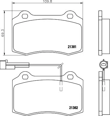 Handler.Part Brake pad set, disc brake MINTEX MDB1633 1