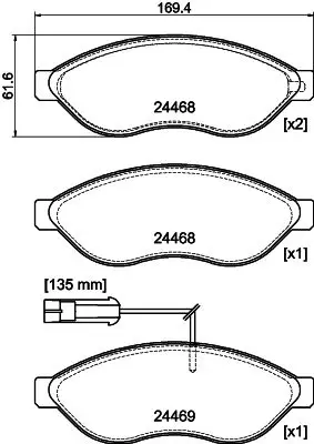 Handler.Part Brake pad set, disc brake MINTEX MDB2846 1